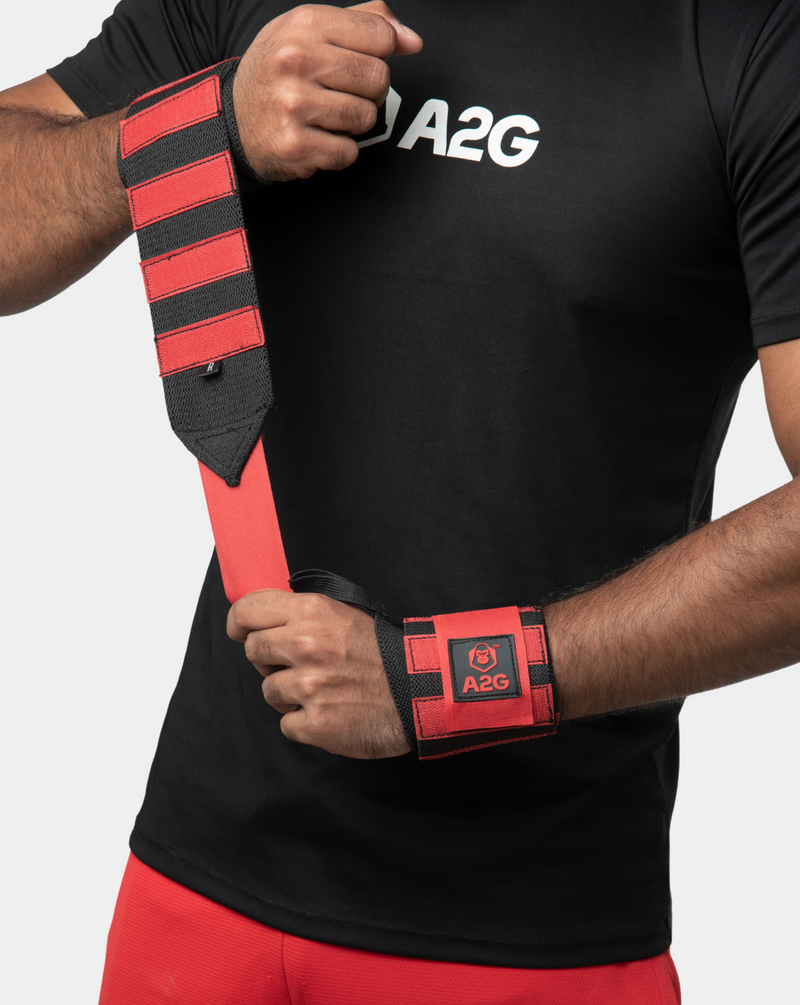 "A2G TigerStripe Wrist Wraps - Stealth Slate with individually tailored thumb loops for versatile support on both left and right hands
