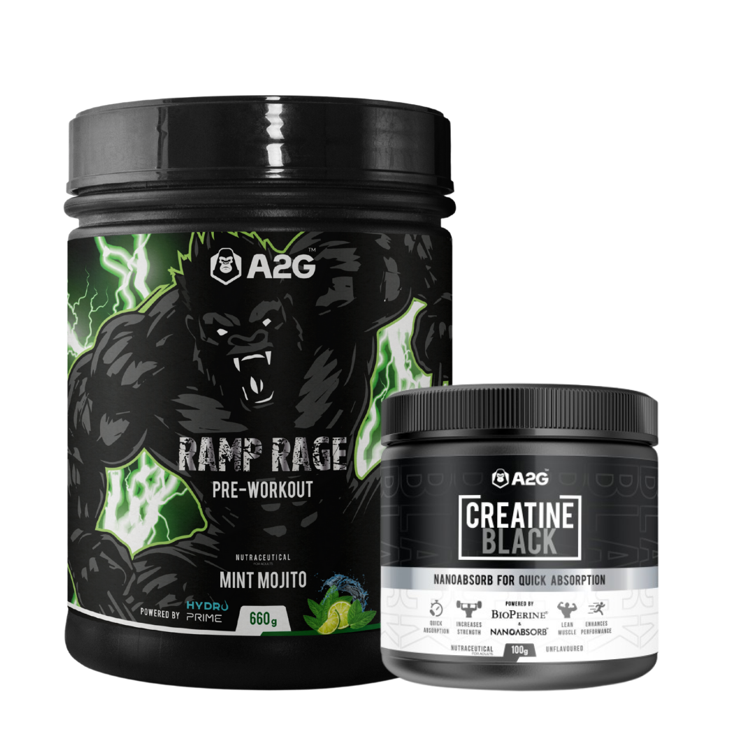 Ramp Rage Pre-Workout (660gm) & Creatine Black( 100gm ) Combo - A2G Lifestyle