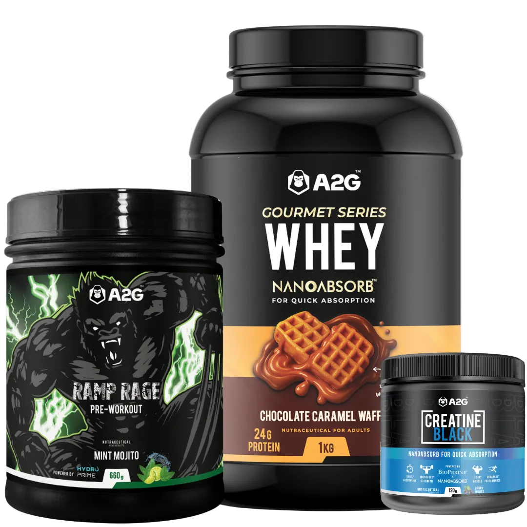 A2G full stack – Pre-workout, Whey Protein & Creatine