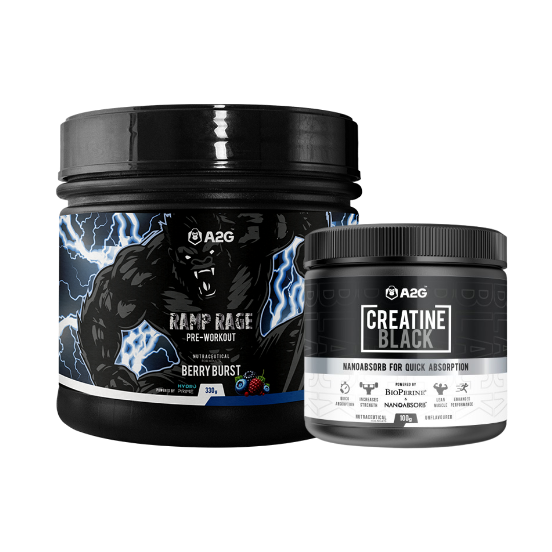 Ramp Rage Pre-Workout (330gm) & Creatine Black( 100gm ) Combo - A2G Lifestyle
