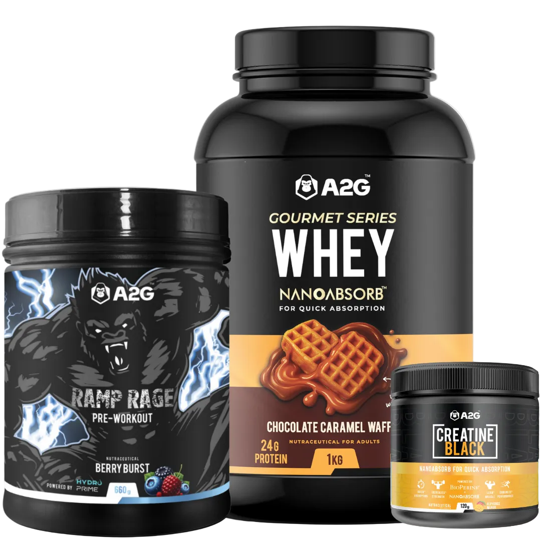 A2G full stack – Pre-workout, Whey Protein & Creatine