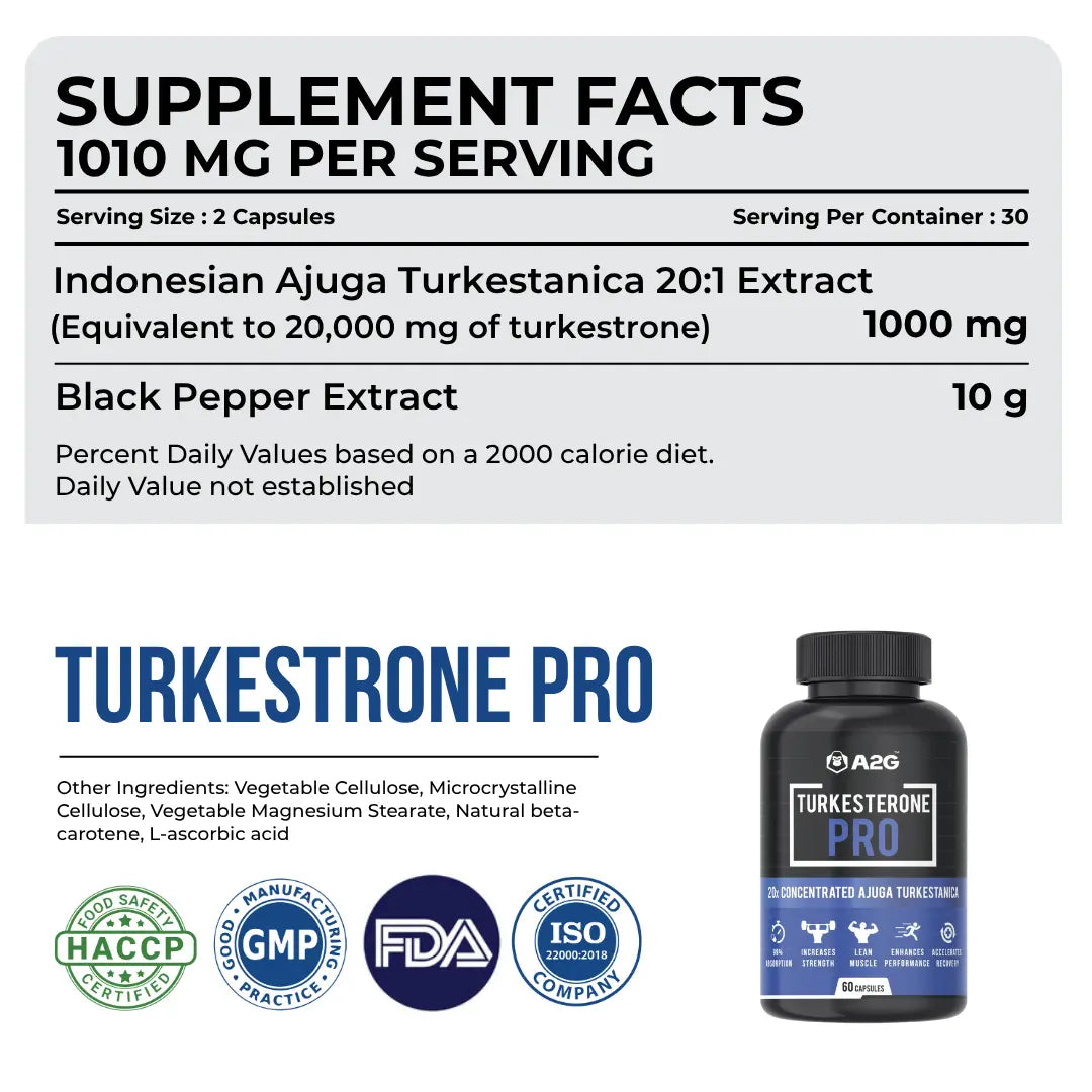 TURKESTERONE PRO | 60 Capsules - A2G Lifestyle