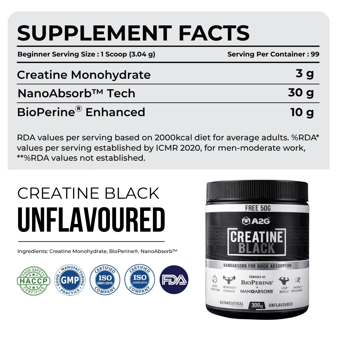 Creatine Black | 300 gram - A2G Lifestyle