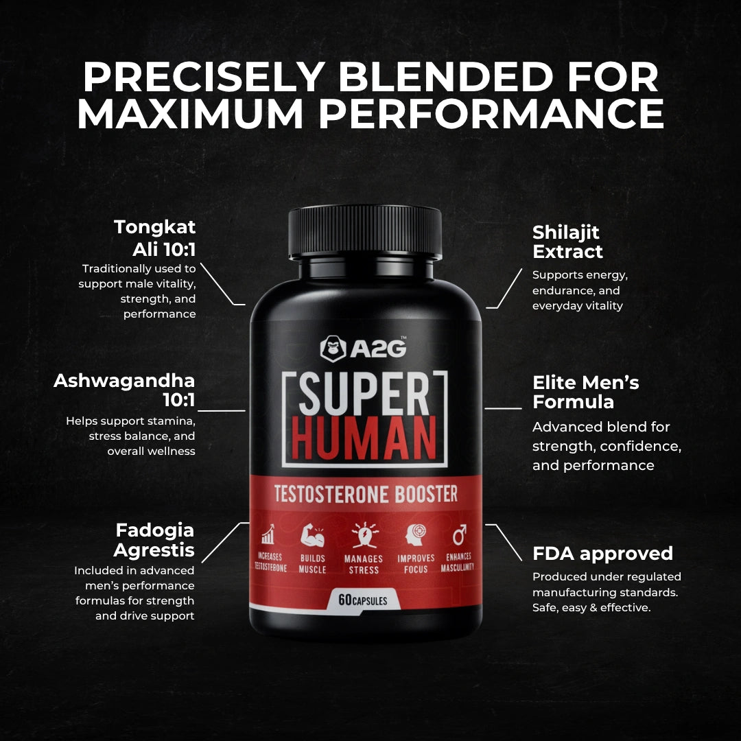 SUPERHUMAN | Testosterone Booster | 60 Capsules - A2G Lifestyle
