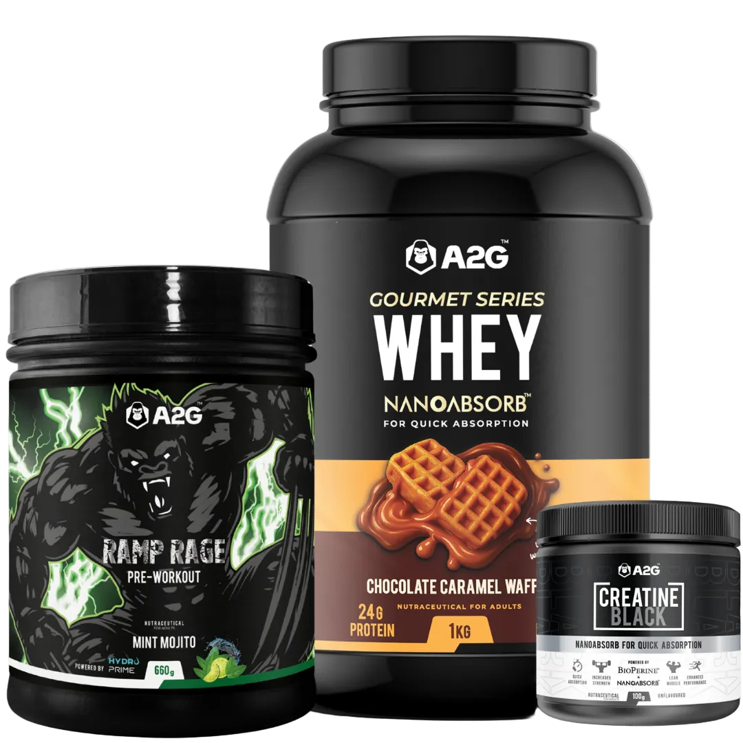 A2G full stack – Pre-workout, Whey Protein & Creatine
