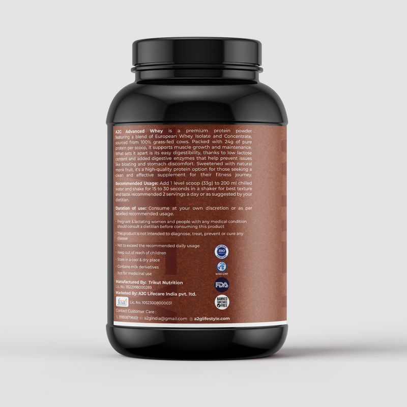A2G Advanced 100% Grass Fed Whey Protein Supplement - a2glifestyle