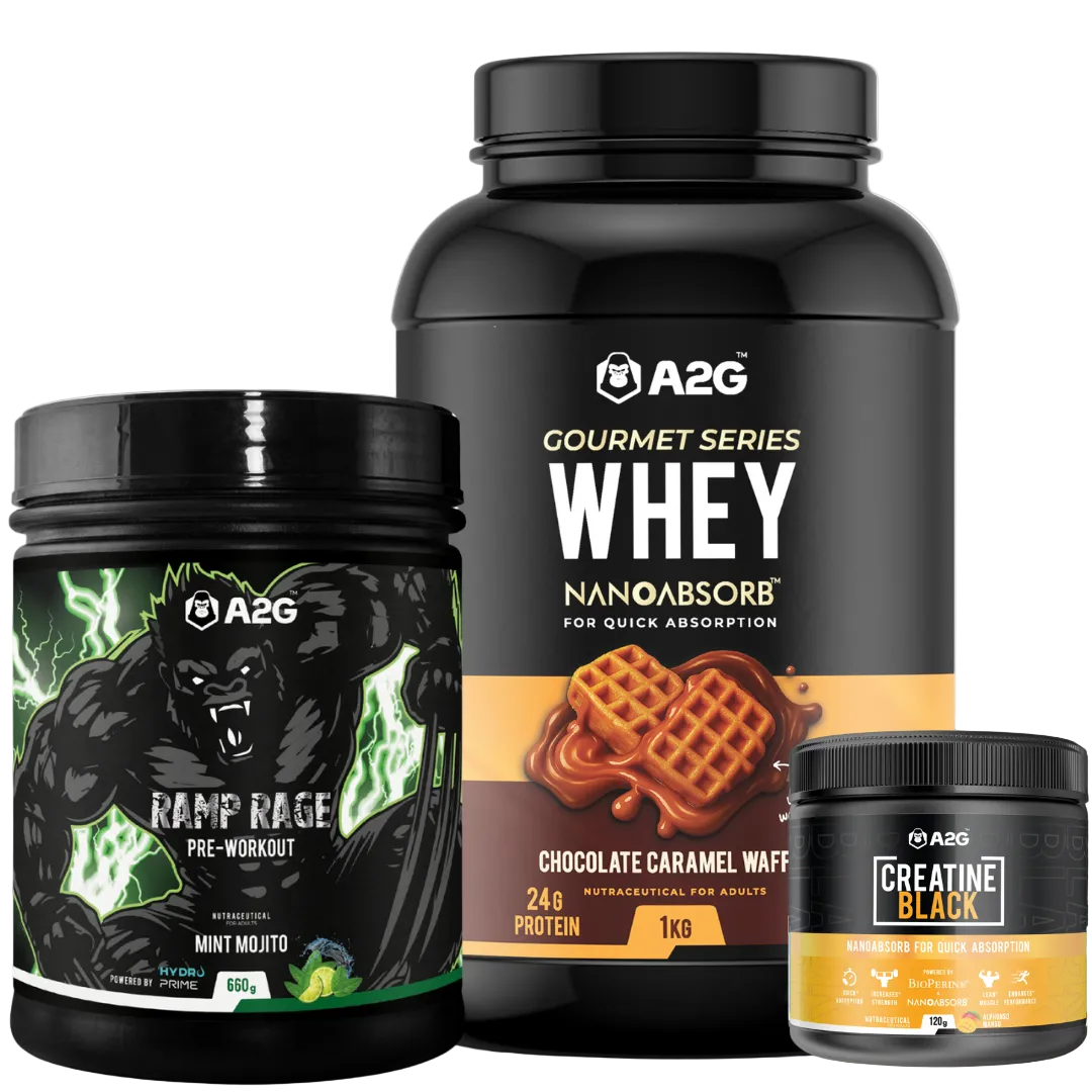 A2G full stack – Pre-workout, Whey Protein & Creatine