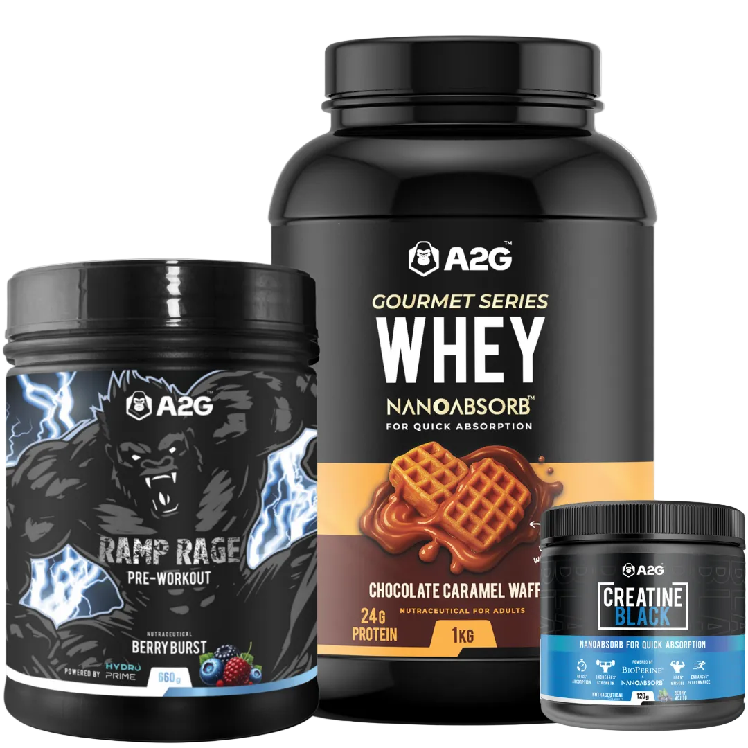 A2G full stack – Pre-workout, Whey Protein & Creatine