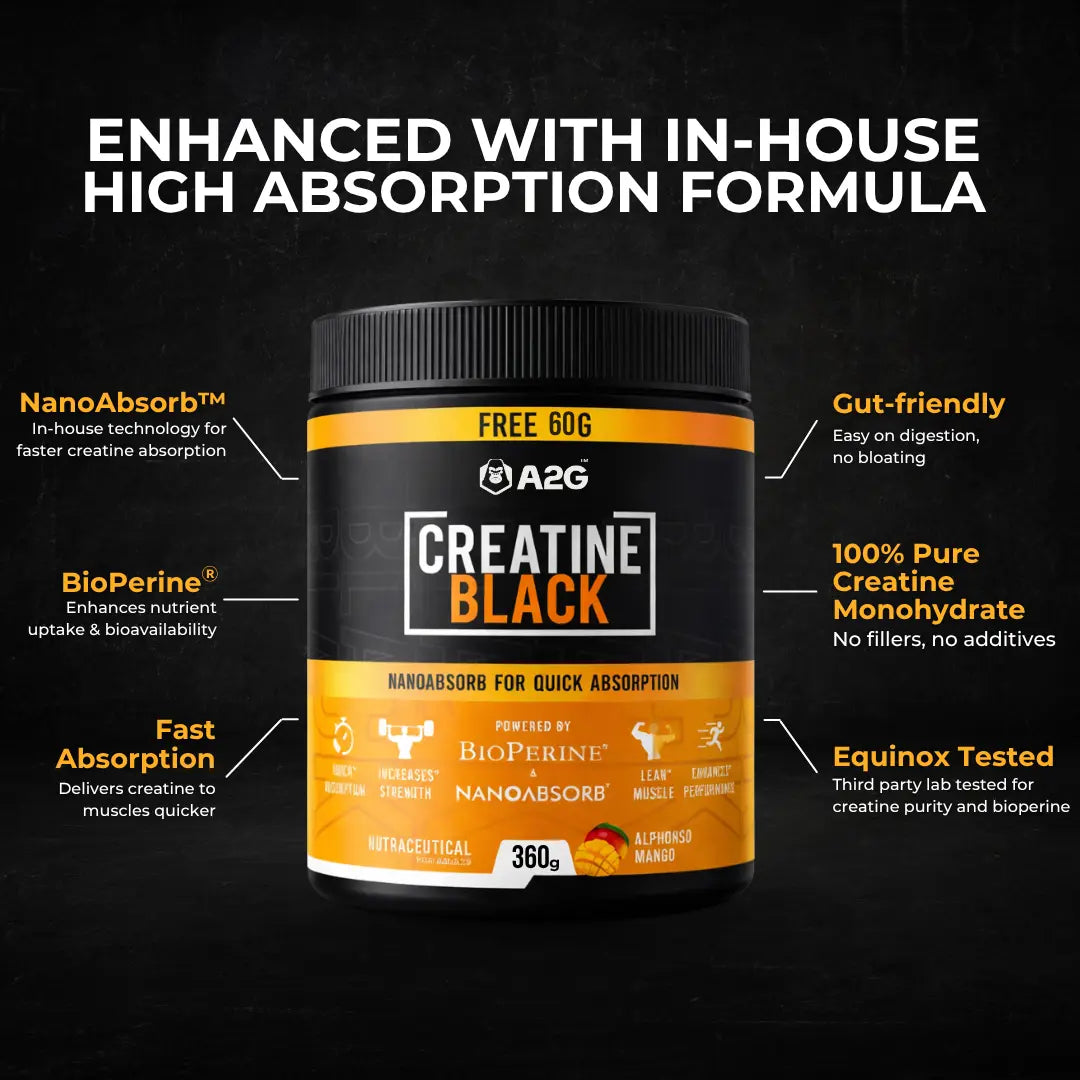 Creatine Black 300g | Alphonso mango - A2G Lifestyle