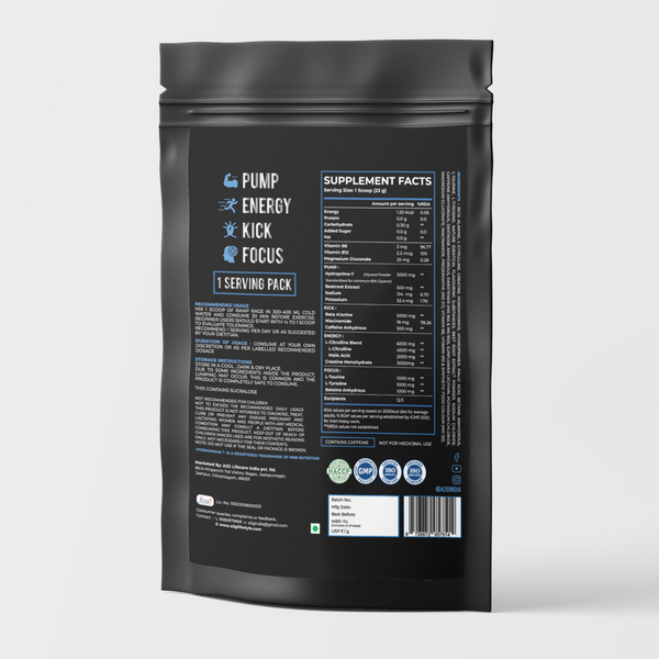 RampRage Pre-Workout Trial Pack – 1 Scoop @ ₹199 only/- - A2G Lifestyle