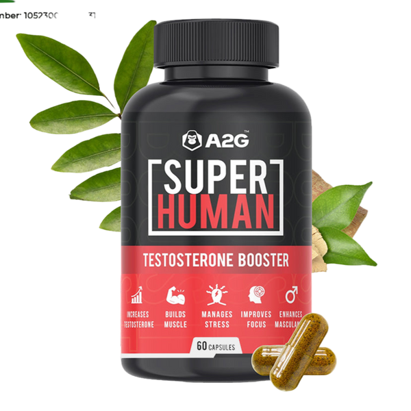 SUPERHUMAN | Advanced Testosterone Booster for Men (60 Capsules, Pack of 1) - A2G Lifestyle