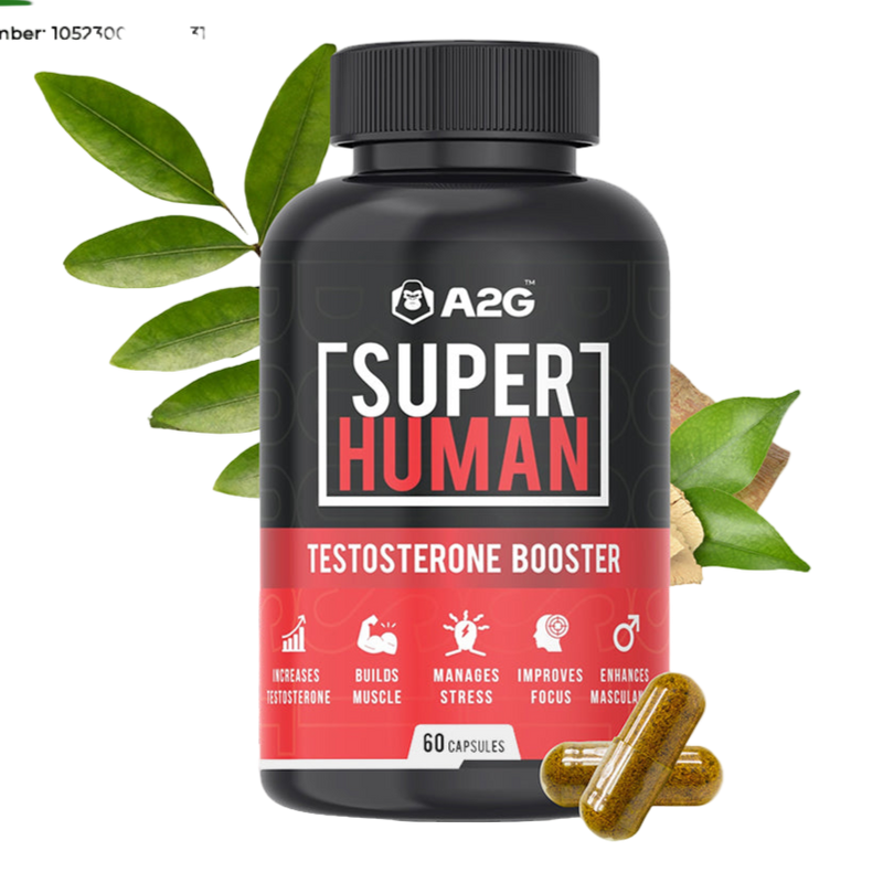 SUPERHUMAN | Advanced Testosterone Booster for Men (60 Capsules, Pack of 1) - A2G Lifestyle