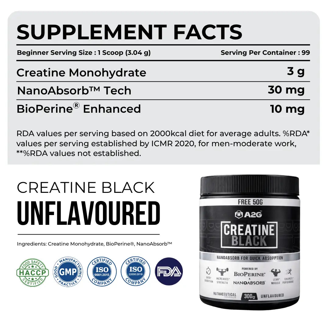 Creatine Black | 300 gram - A2G Lifestyle